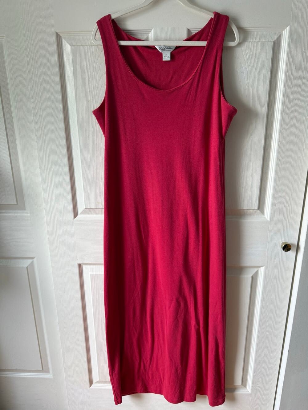 Brooks Brothers Pink Cotton Maxi Tank Dress Sleeveless Casual Size Large